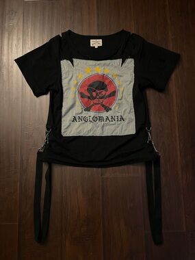 vivienne westwood anglomania skull bondage shirt straps gauze